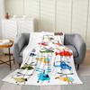 Cartoon-Flugzeug-Konzept digital bedruckte Polyester Schlafzimmer Samt Flanell Decke Vlies weiche Sofa-Abdeckdecken für Betten
