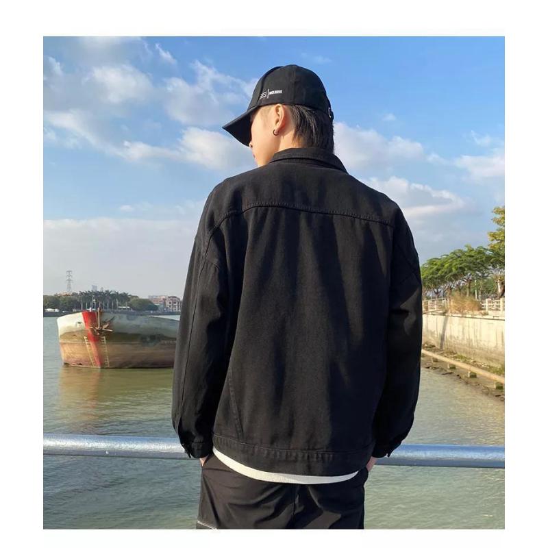 Spring Casual Denim Jacket Men's Trendy Brand All-match Jacket Male Student Tops Trendy Denim Jacket Men