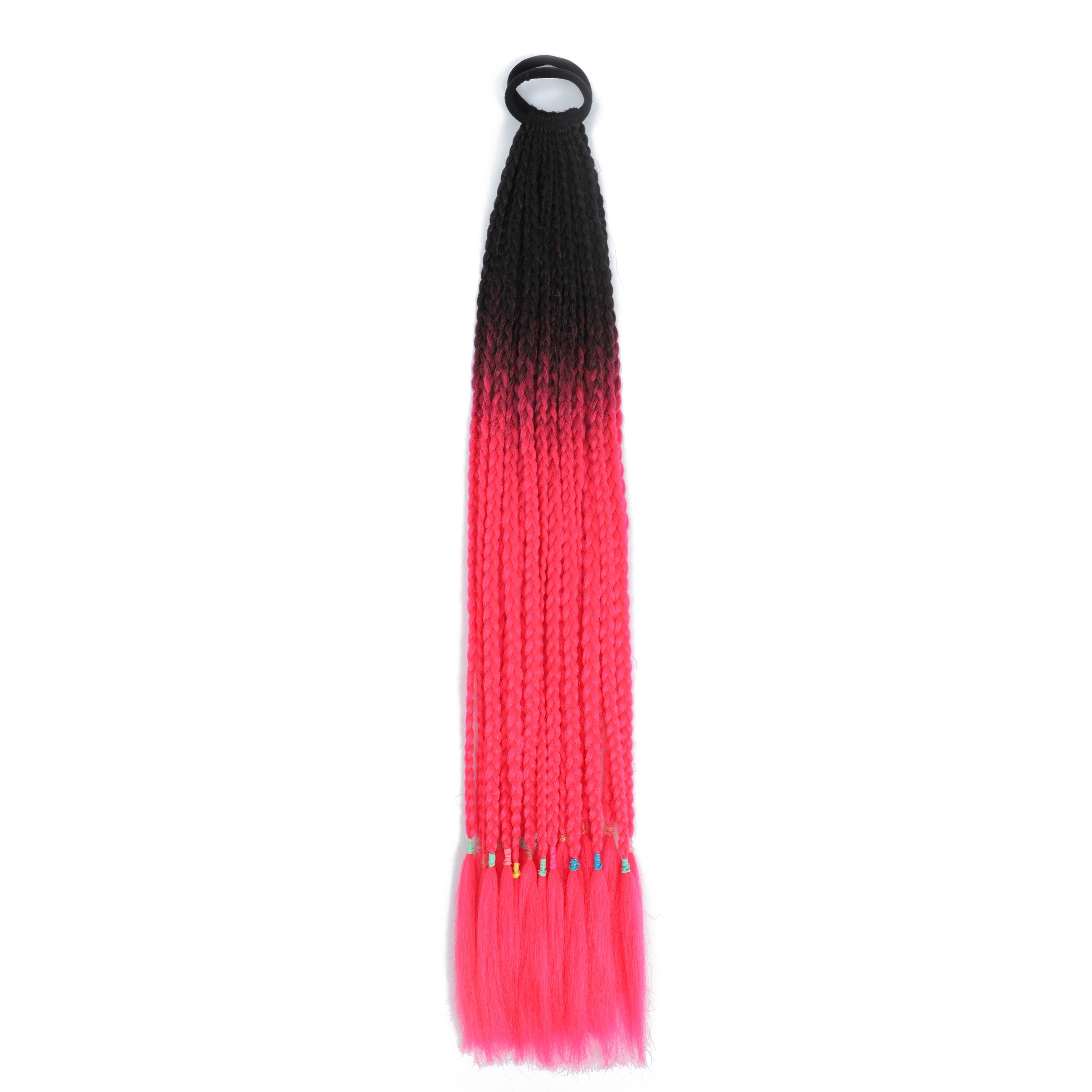 

Синтетические цветные косички для наращивания волос резинки радужные косички парики аксессуары для женщин девочек вечеринка косплей праздничный наряд 45cm