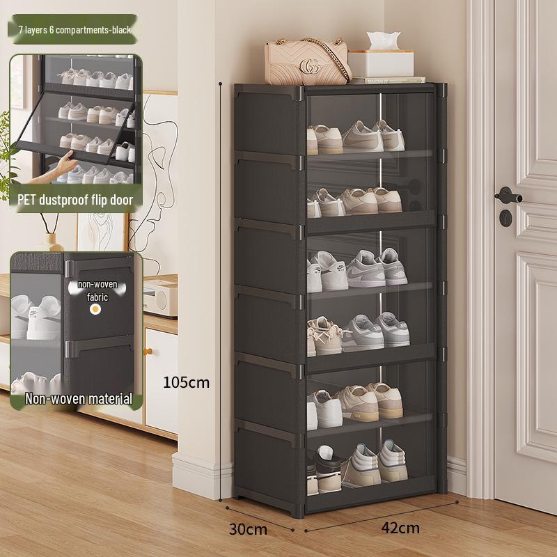 Sturdy Multi-layer Shoe Rack with Dustproof Transparent Shelves, Ideal for Home or Dorm.