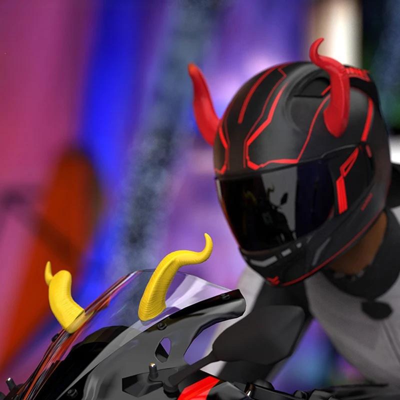 2PCS Motorcycle Helmet Devil Horns Detachable Demon Horns Helmet Decorations Costume Party Decor for Riders
