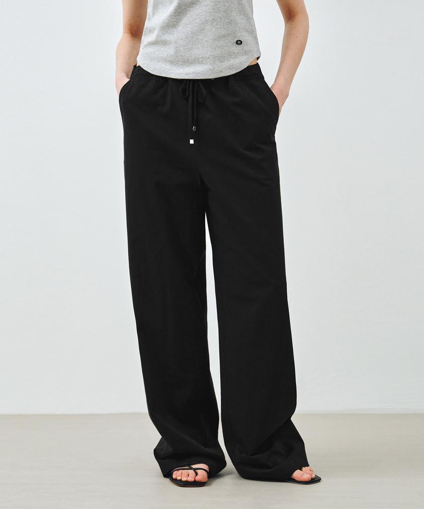 MONGDOL Essential String Cotton Pants Black Mdpt080Black