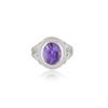 Sterling Silver Charoite Ring: Handmade Boho Gemstone Jewelry