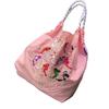 Borsa Tote da Shopping Ricamata con Catena a Palline Giapponese in Tessuto Oxford