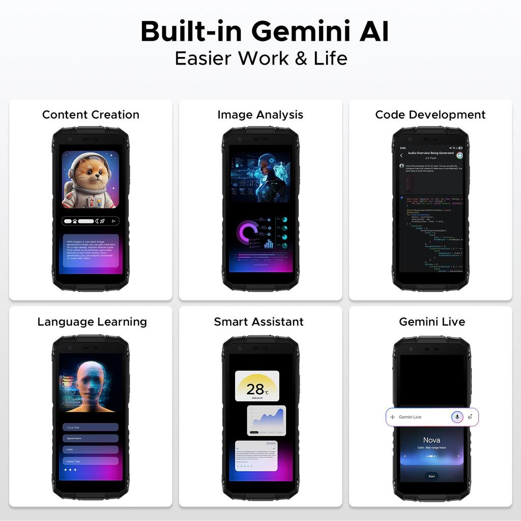 Smartphone Robusto DOOGEE Fire 3 Ultra, 8350mAh, Android 15, 5.5" HD+, Octa Core, 24GB+256GB, NFC, IP68/IP69K