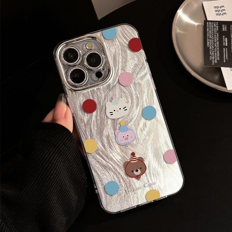Animal Color Dots for IPhone 16 Mobile Phones 15 Cases 14 Protection for IPhone 13 Sets 12 Silicone Full Cover 11pr
