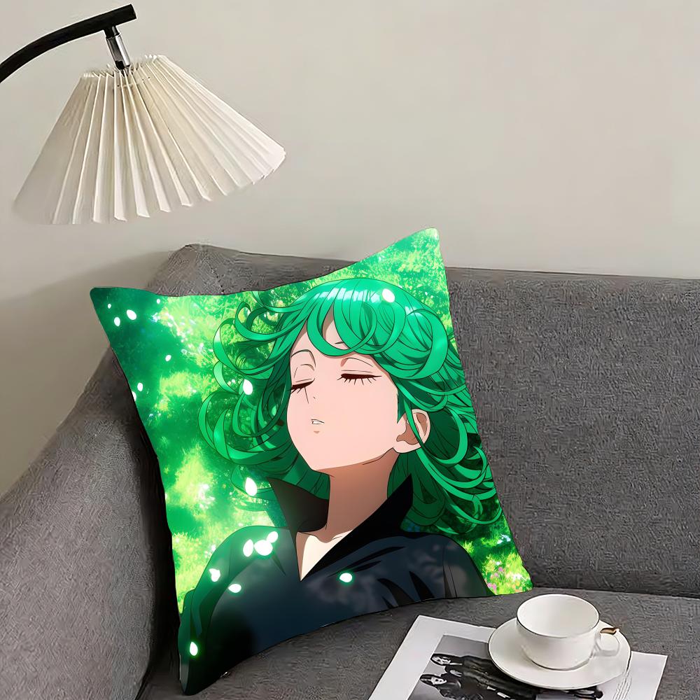 

OOne PunchH Man TatsumakiI Cushion Cover Pillowcase Ultra Soft Skin Friendly Fabric Cloud Like Comfort Concealed Zipper 30x30cm
