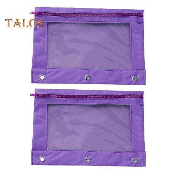 Federmäppchen mit 3 Ringen und transparentem PVC-Fenster, wasserdichtes Federmäppchen aus Oxford-Stoff, große Kapazität, Schreibwarentasche mit Reißverschluss für die Schule