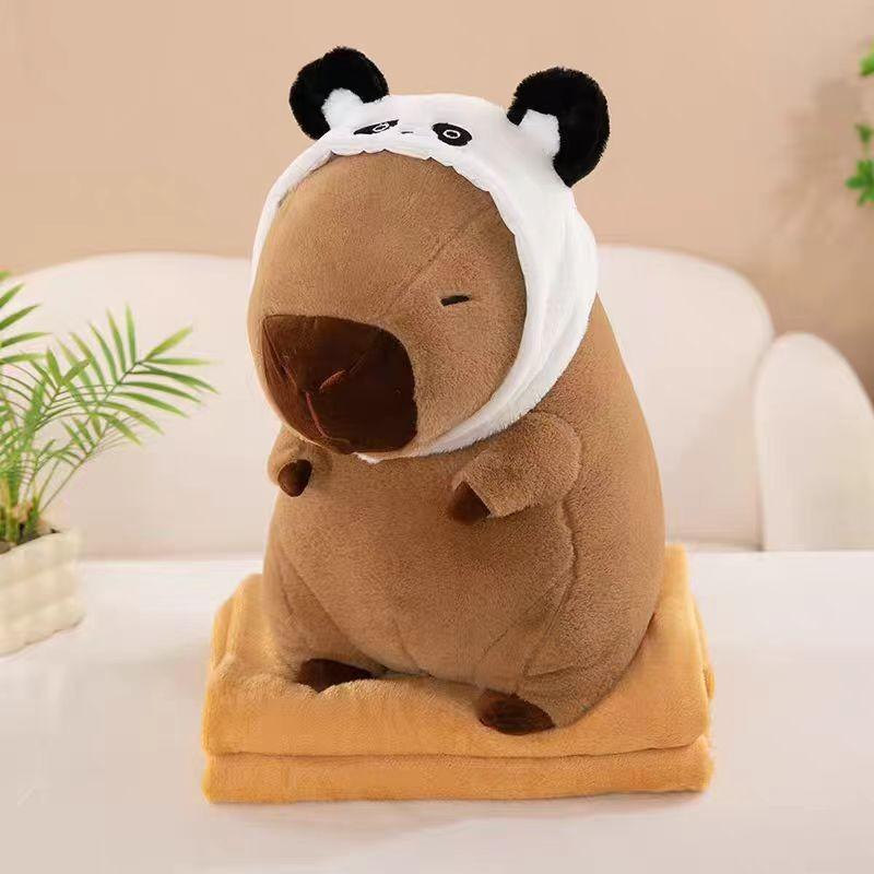 Plush Capybara Toy 15 Inch Air Conditioning Blanket Stuffed Animal Gift Doll