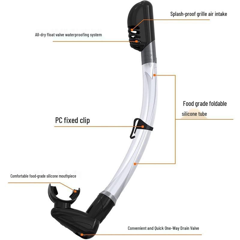 Top-Selling Silicone Dry Snorkel Set – Includes Snorkeling Tube and Respirator Gear