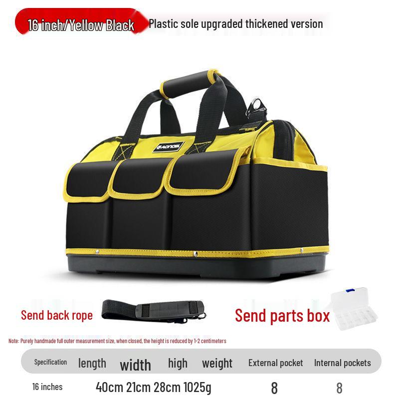 Durable Canvas Multifunctional Handbag with Plastic Bottom for Electricians