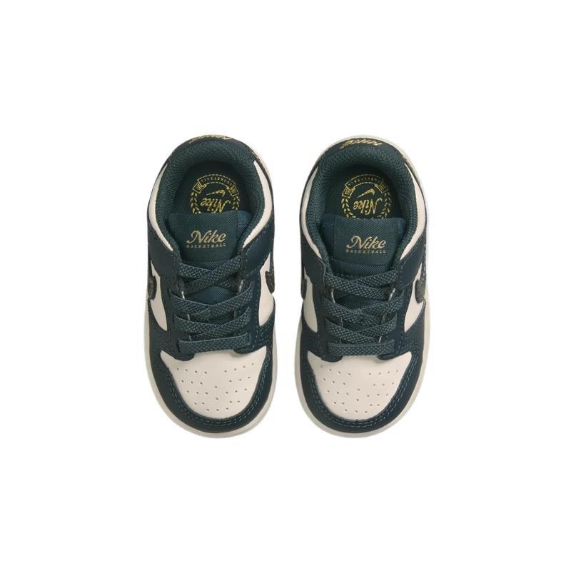 Nike Dunk Low top Toddler Shoes Dark Jungle Green, Ivory White, Vintage Green Infant And Toddler Baby FB9107-301