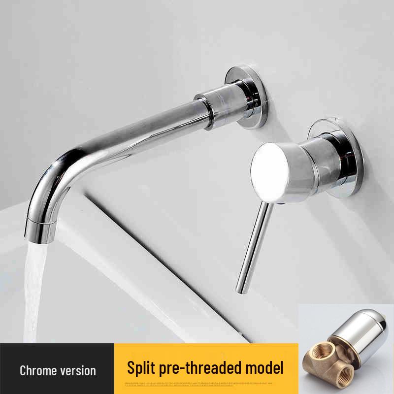 

Gun Gray Wall-Mounted Concealed Faucet for Washbasin - Hot and Cold Water Installation