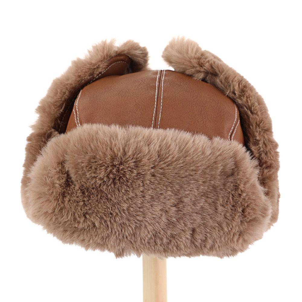 Warm Trapper Hat Faux Fur Lining Bomber Hat New Earflap Hat Cycling