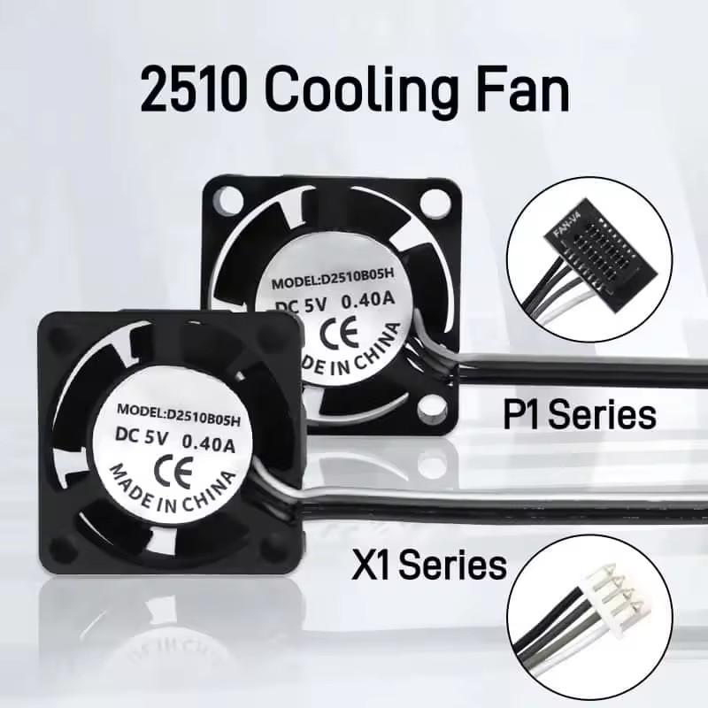 3D-Druckerteile 2510 Lüfter für Bambu Lab X1 P1 Hotend mit Kabel Schnelle Kühlerlüfter für Bambu X1C P1S P1P Serie