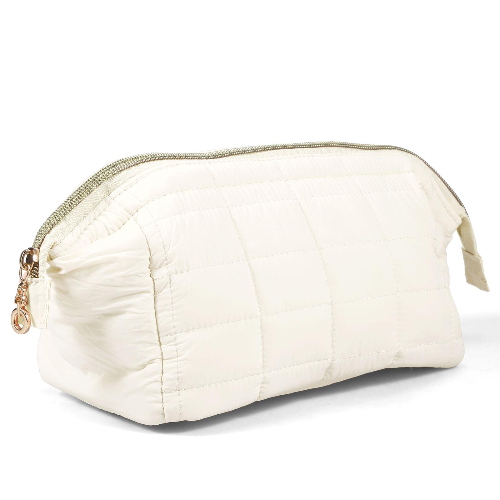 

Makeup Bags Large Capacity Travel Cosmetic Bag Lightweight Toiletry Travel Bag with 3 Inner Pockets Multipurpose Makeup Pouch покинуть белый