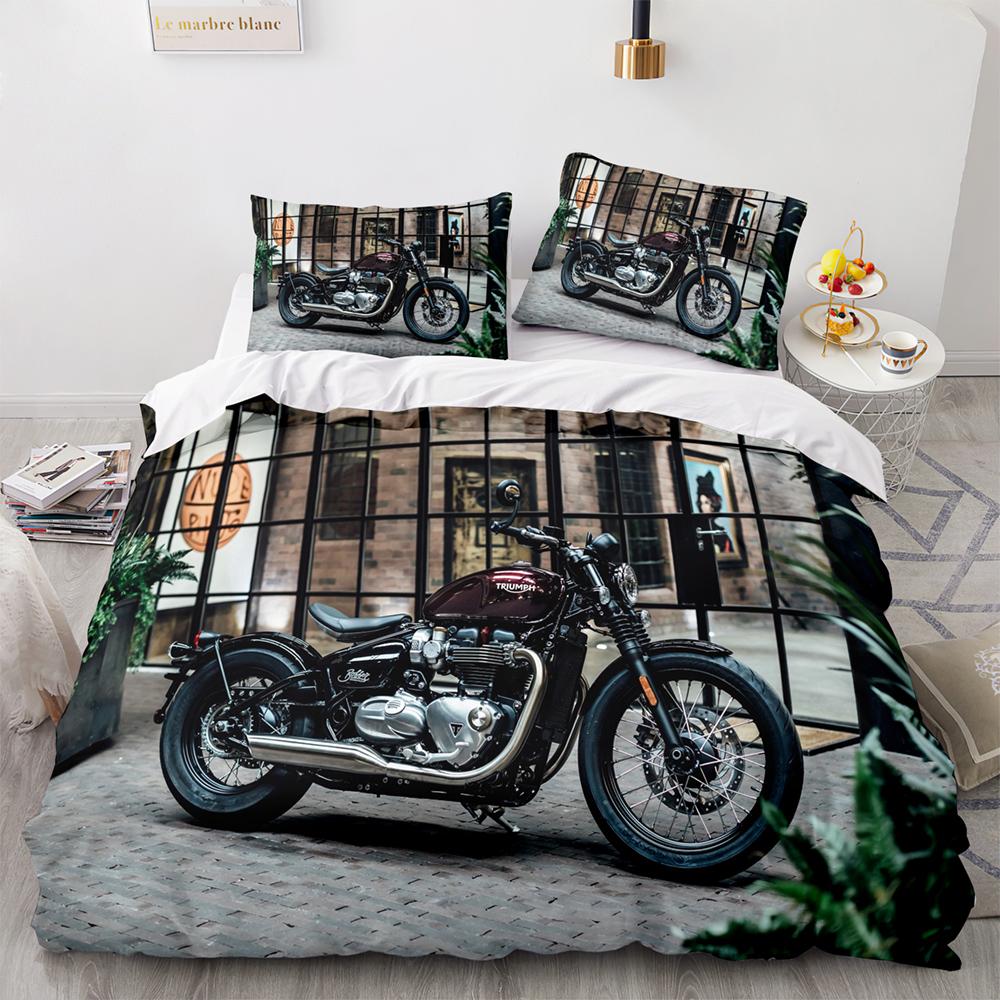 Motorcycle Bedding Set Single Twin Full Queen King Size Wild Race Bed Set Aldult Kid Bedroom Duvetcover Sets 3D Print Cool 031