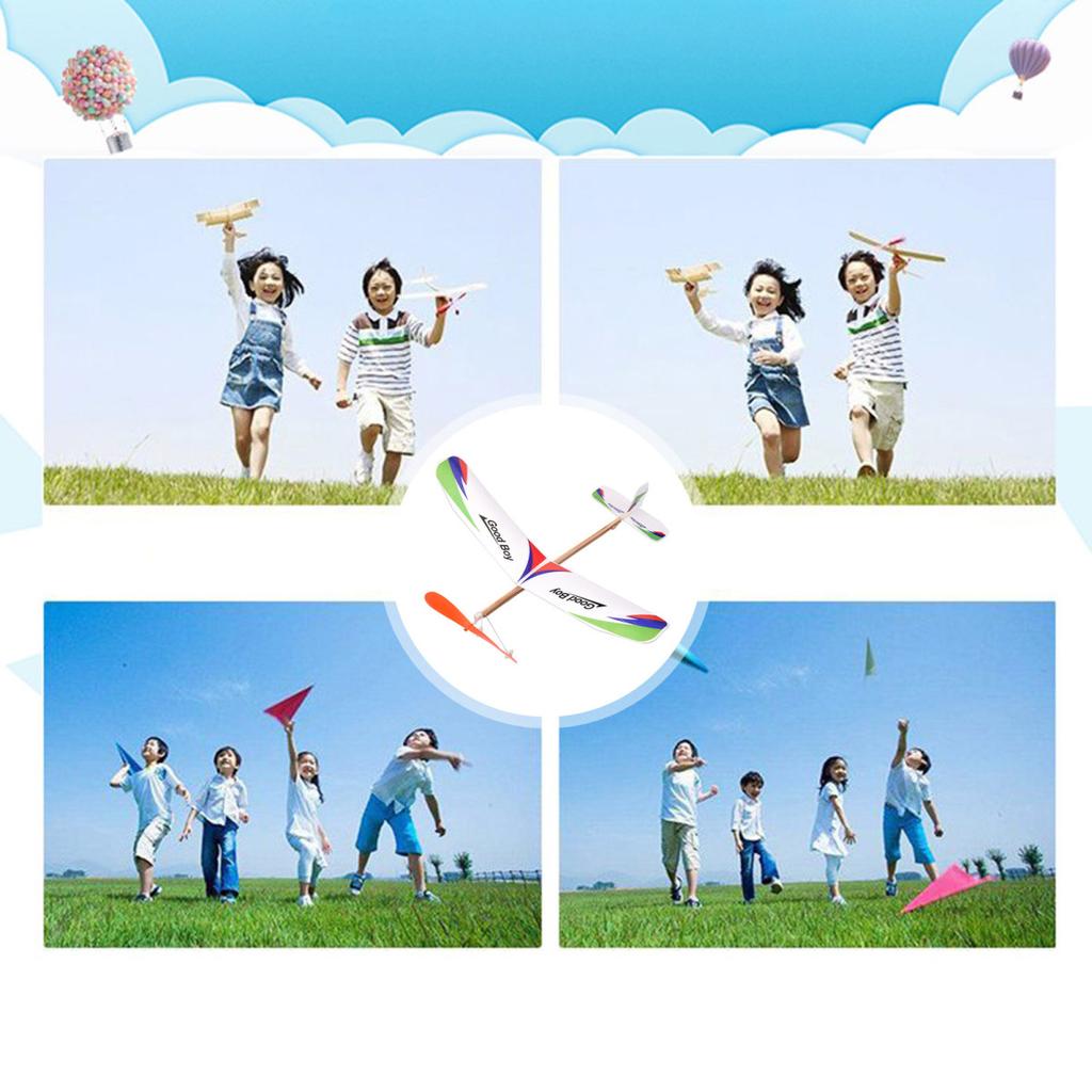 Rubber Band Powered Aircraft Model Kids Educational Throwing Glider Airplane Toddlers Boys Girls Outdoor Flying Plane Toy