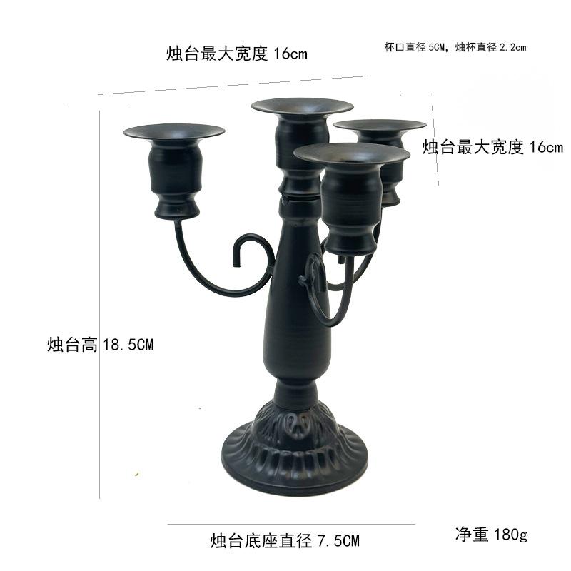 Classic Metal Candelabra Vintage Baroques 4 Arms Candlestick Holder for Candlelight Dinner and Table Centerpieces Decoration