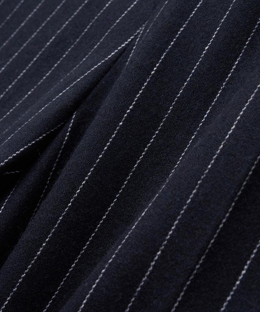 NOIRER Classic Wide Straight Slacks (Stripe Navy)