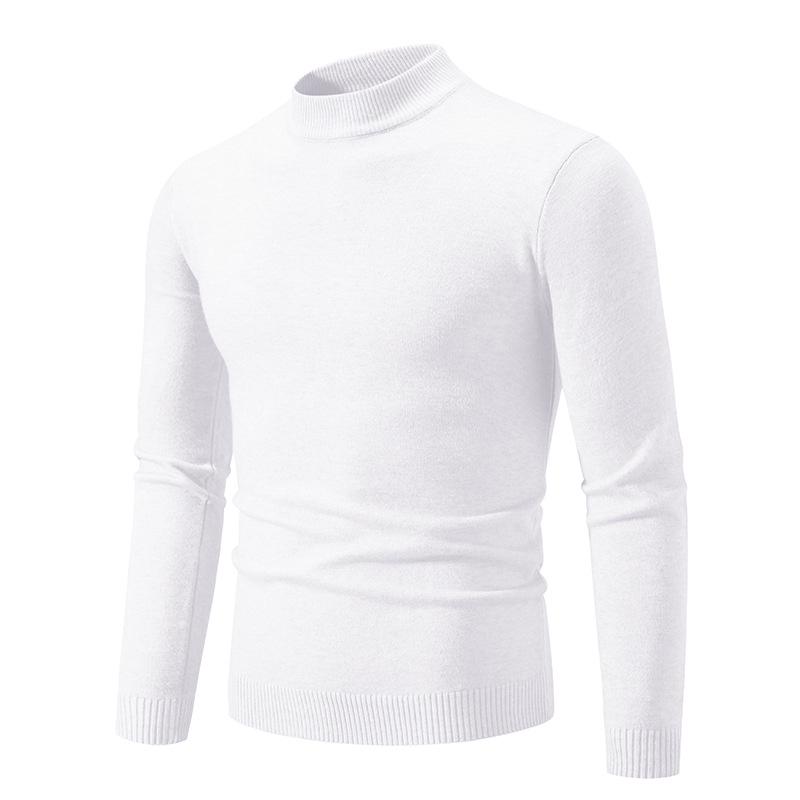 2024 Men's Large Slim Knit Half Turtleneck Sweaters for Autumn & Winter