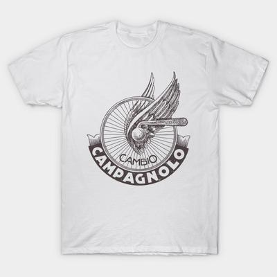 Herren Schwarzes T-Shirt mit Aufdruck Campagnolo No-Cut Transferpapier Druck Baumwoll-T-Shirt