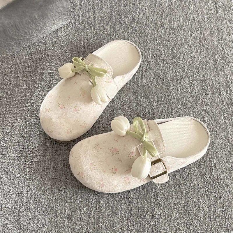 Women's new summer with skirt bag head half slippers women's casual shoes