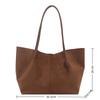 Vintage Suede Shoulder Bag Solid Color Large Capacity Shopper Handbag Comfortable Lightweight Underarm Bag Women