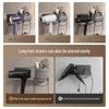 Punch-Free Hair Dryer Holder: Bathroom Storage & Organizer Shelf