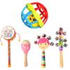 Babyrasselspielzeug für Jungen & Mädchen, Frühes Lernen, Greif- & Verfolgungs-Trainer, 0-12 Monate