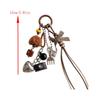 Cute Braided Rope Love Bow Bead Fluffy Ball Keychain Pendant Backpack Charm Phone Chain Bag Hanging Accessory Girl Keyring Gifts