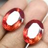 Natural Orange Sapphire Loose Gemstone 18.50 ct Oval Shape Pair September Birthday Birthstone