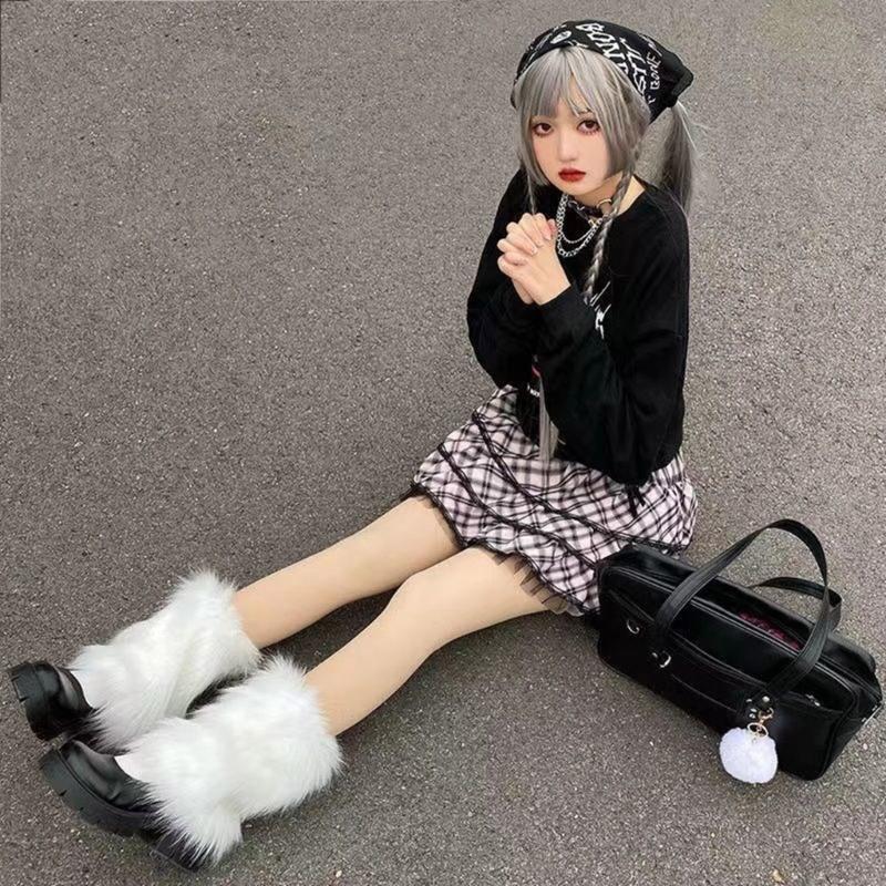 Faux Furs Leg Warmer,Warm Soft Cozy Fuzzy Leg Warmer Boot Cuffs Cover for Women Party Costumes Boot Sleeves Boot Covers