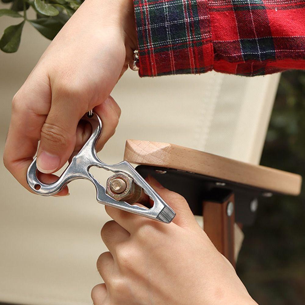 1Pc Inside Angle Wrench Outdoor Tool Multi-functional Stainless Steel Wrench Portable EDC Tool Screwdriver Key Chain