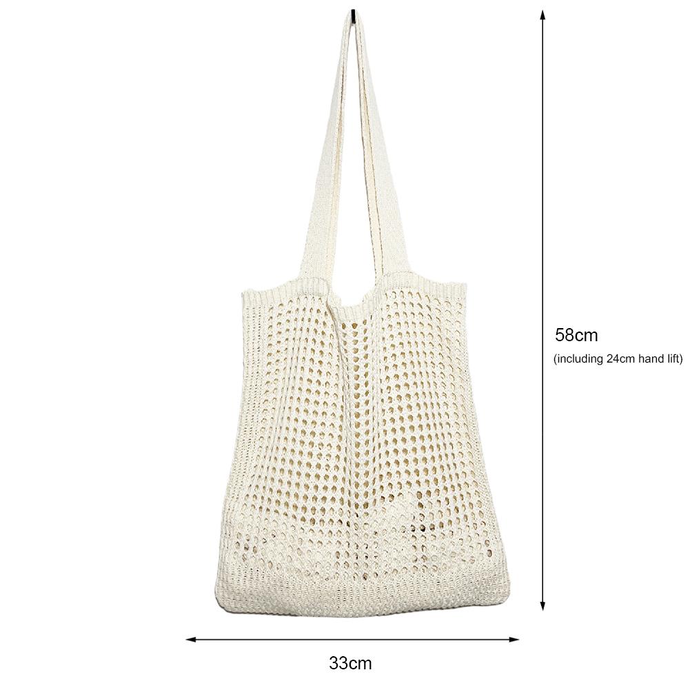 Fashion Women Shoulder Handbags Hollow Out Knitted Shopping Bags Large Capacity Handbags Totes for Daily Leisure Shopping Travel