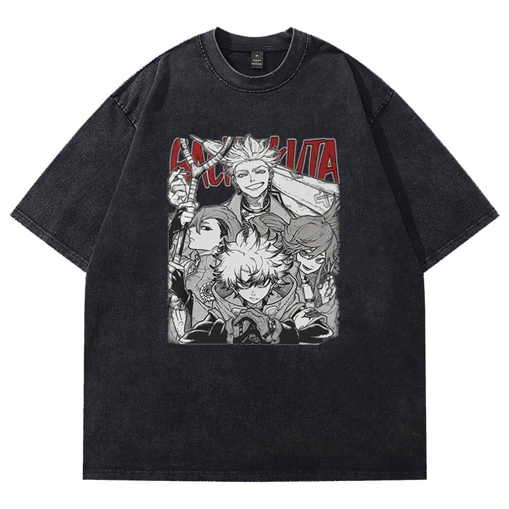 

Hot Anime HUNTERHUNTER Plus Size Unisex Anime Lover Washed Tshirt personality Clothes Year round clothing Couples high quality S