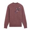 High-Grade Wool Sweater: Semi-High Collar, Fashionable Embroidery, Thick Knit for Middle-Aged/Elderly Women, Winter Warmth.