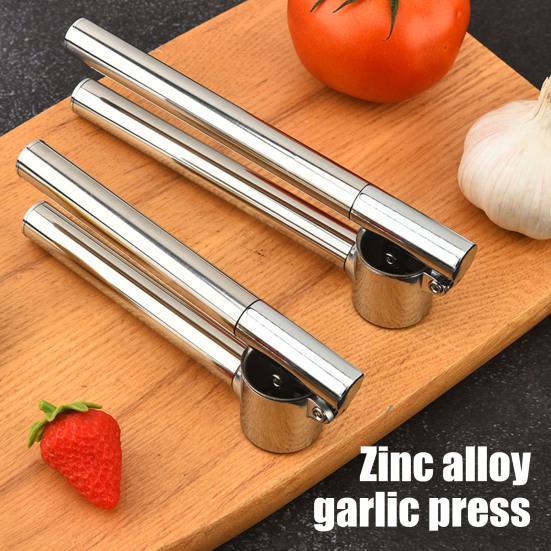 Nerezový lis na česnek Snadné stlačení Ruční sekáček s ergonomickou rukojetí Nerezový drtič česneku pro kuchyň restauraci
