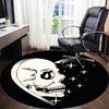 1pc Skull Stars Office Round Area Rug, Indoor Mat Suitable ForOffice, Under Office Chairs Bedroom Living Room Home Decor, Room Deco q089