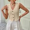 Ladies' Casual And Fashionable  Cardigan Button Up Front Vest  Top