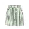 Summer Fashion Women's New Striped Printed Lace-up Casual Shorts