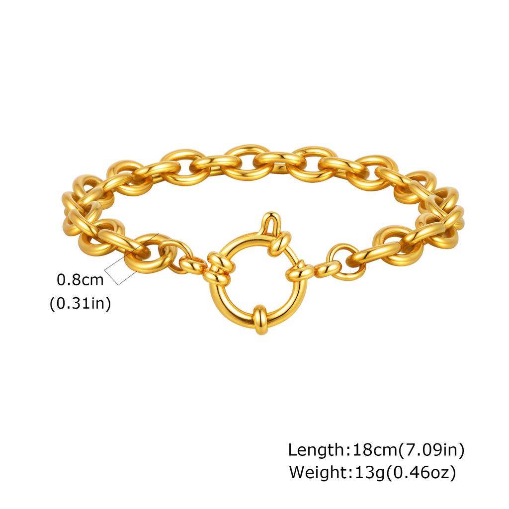 Fashion Stainless Steel Bubble Buckle Gold Bracelet Twist Chain Bead Separator Chain Round Snake Chain Nc Chain Women'S Jewelry 2465