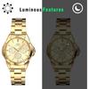 "Women's Stainless Steel Waterproof Analog Watch Gold Small Second Hand Fashion Accessory"