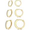 2 Stück/Paar Anlaufgeschützte Metall Zirkonia Creolen Ohrringe Gold Silber Farbe Huggie Knorpel Ohrring Piercing Schmuck