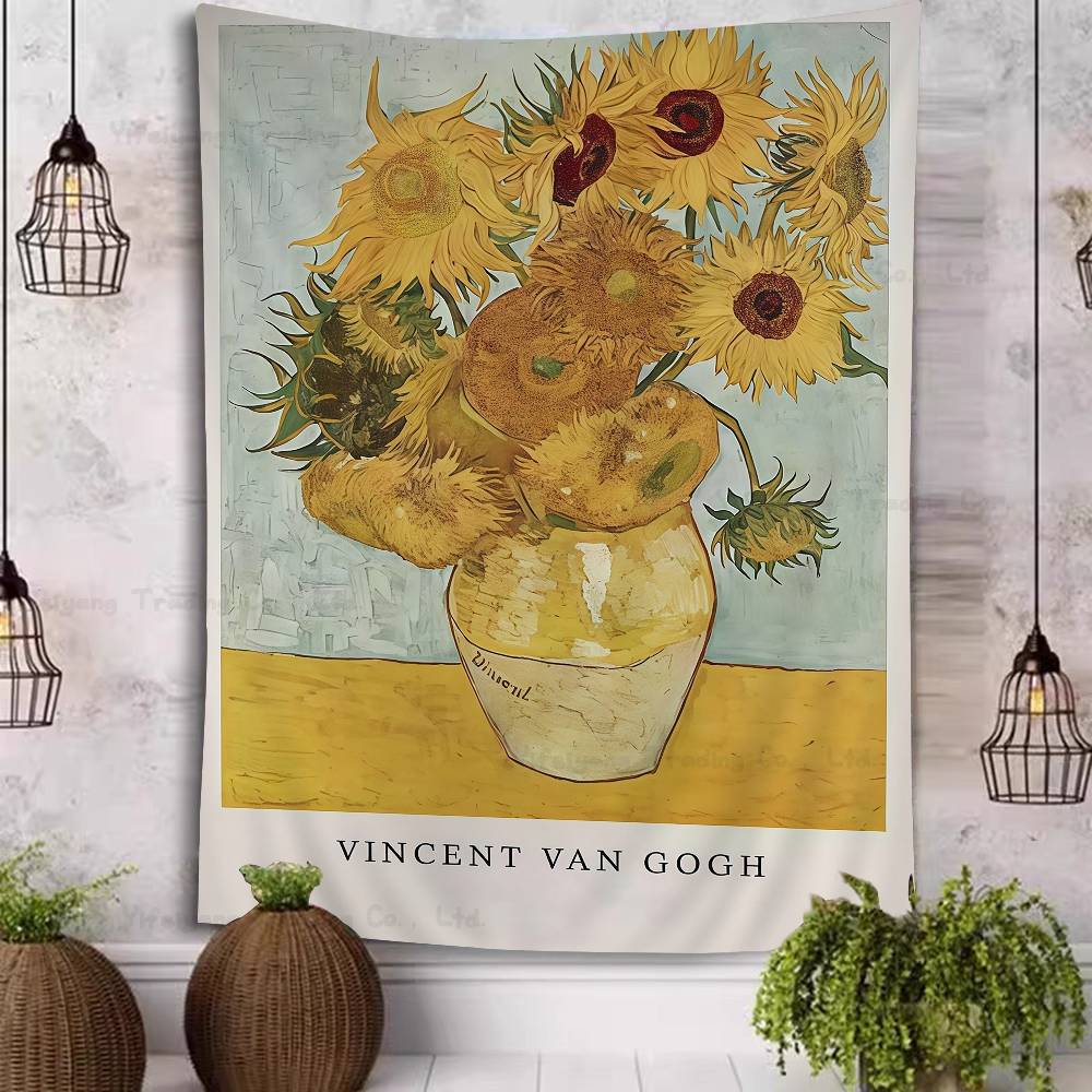 Vincent Van Gogh Great Work DIY Wall Tapestry Hanging Tarot Hippie Wall Rugs Dorm INS Home Decor