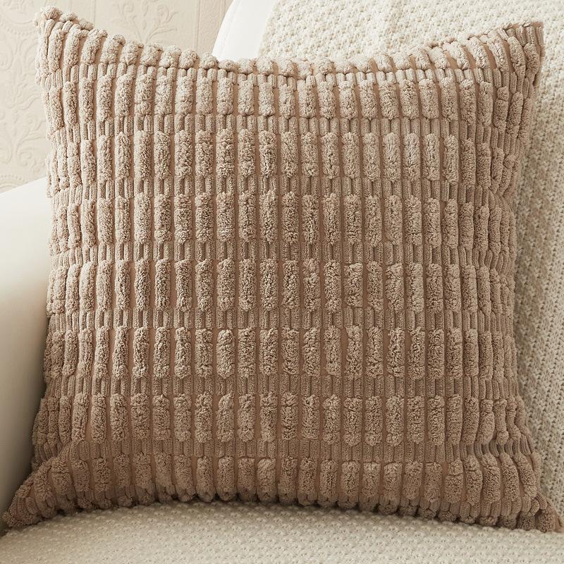 45x45cm Kordové povlaky na dekorační polštáře Měkké pruhované čtvercové povlaky na polštáře Jarní povlaky na polštáře na pohovku, gauč, ložnici, židli