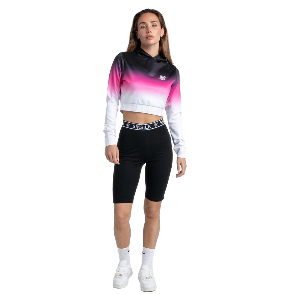 SikSilk Womens/Ladies Fade Crop Hoodie