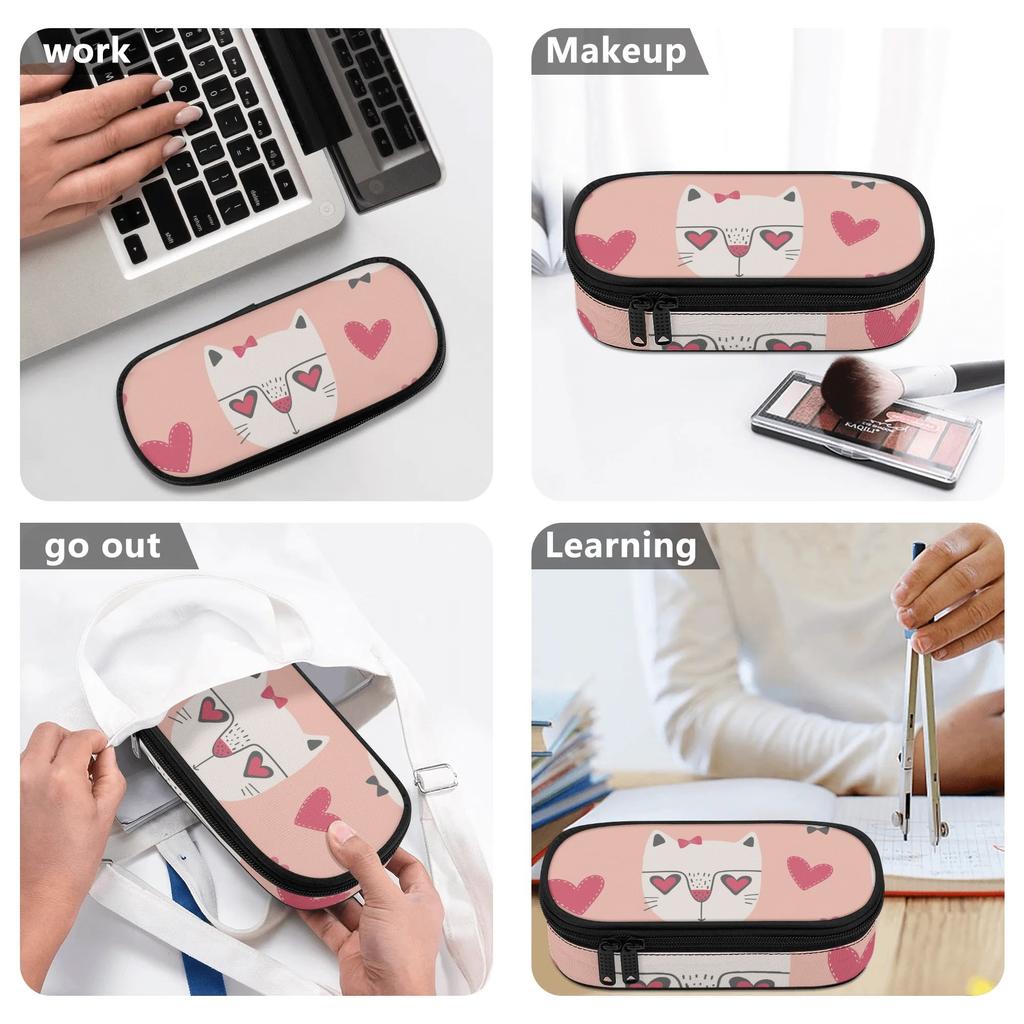 Pen Case High Capacity Strong Polyester Fabric Smooth Zipper with Main Pocket Mesh Layer and Removable Pen Divider for Boys Girls
