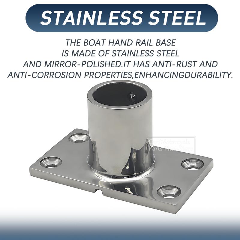 22mm 25mm 30mm 32mm 90 Degree Square Handrail Rail Bases Marine Boat Yacht Rail Mounting Brackets 316 Stainless Steel