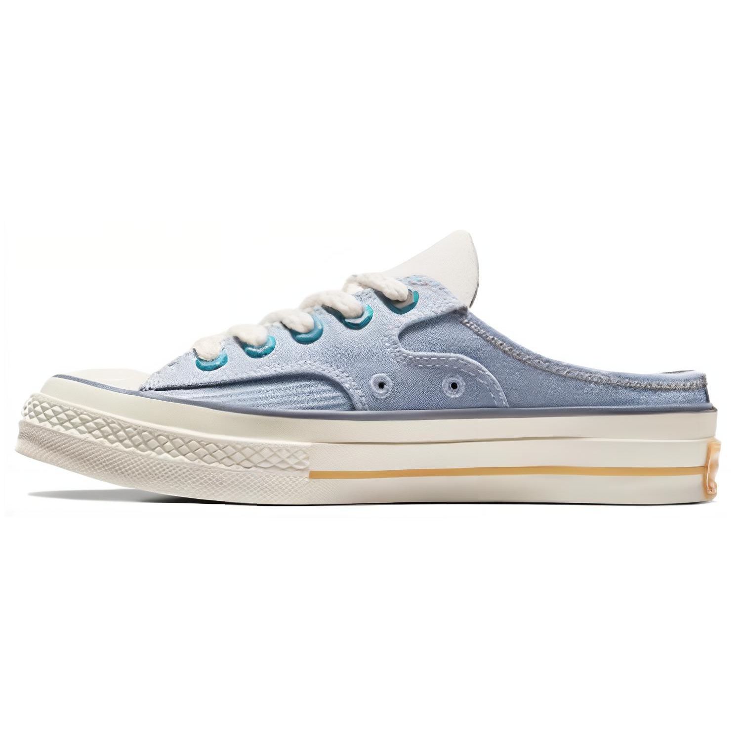 

Converse Chuck 70 Mule Удобные Повседневные Низкие Кеды из Канваса Унисекс Бело-Синие A06803C 44.5